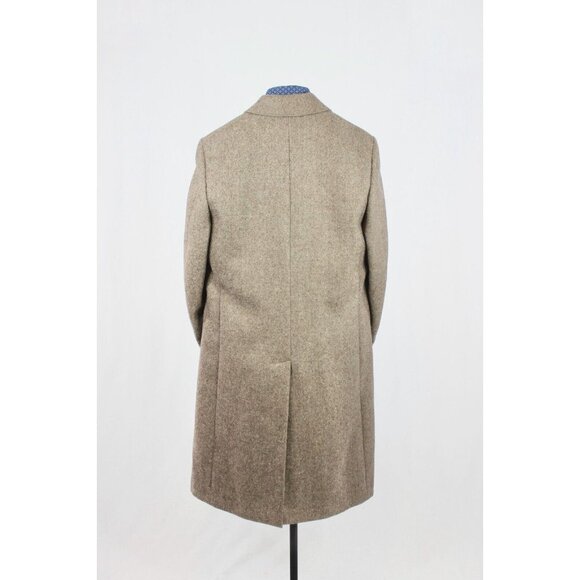 Vintage Men's SAMUELSOHN Taupe Brown 100% Wool Overcoat Coat Jacket, Size 38R - Picture 2 of 16